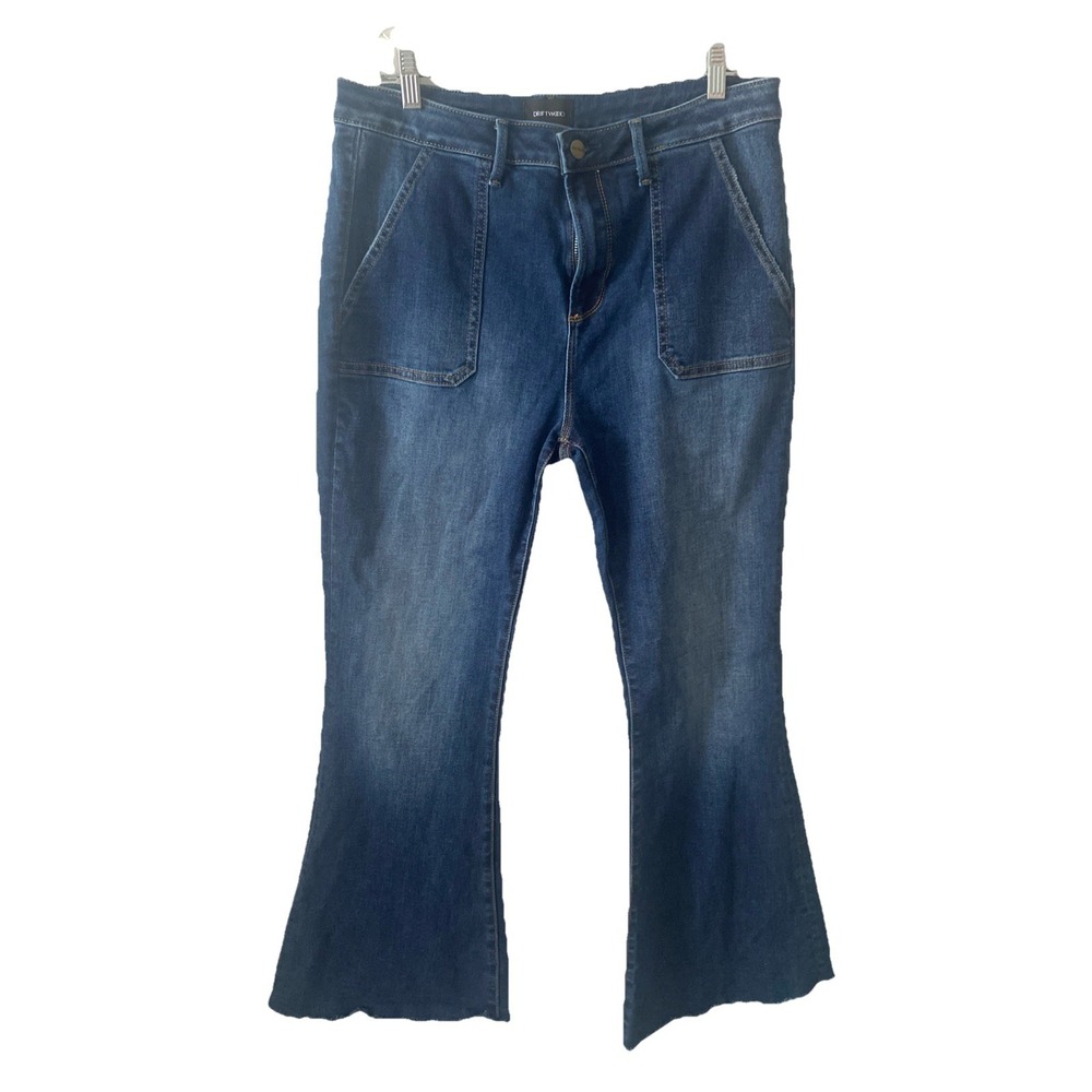 Driftwood Jeans Womens 32 Blue Farrah Flare Denim Boho Festival